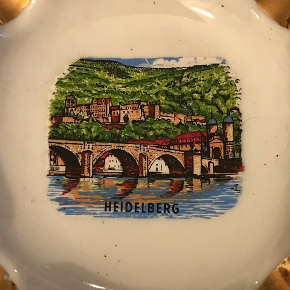 Vintage Heidelberg Ashtray Gold Accents 3 1/2” - Picture 2 of 5
